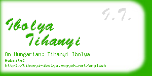 ibolya tihanyi business card